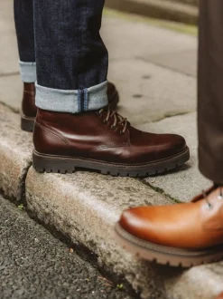 Marron - Bottes Base London en nickel à 7 œillets