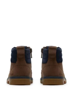 Marron - Bottes Clarks Lorcm Trail en cuir pour garçon