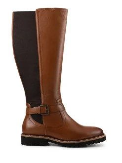 Marron - Bottes longues Pavers en cuir élastiques