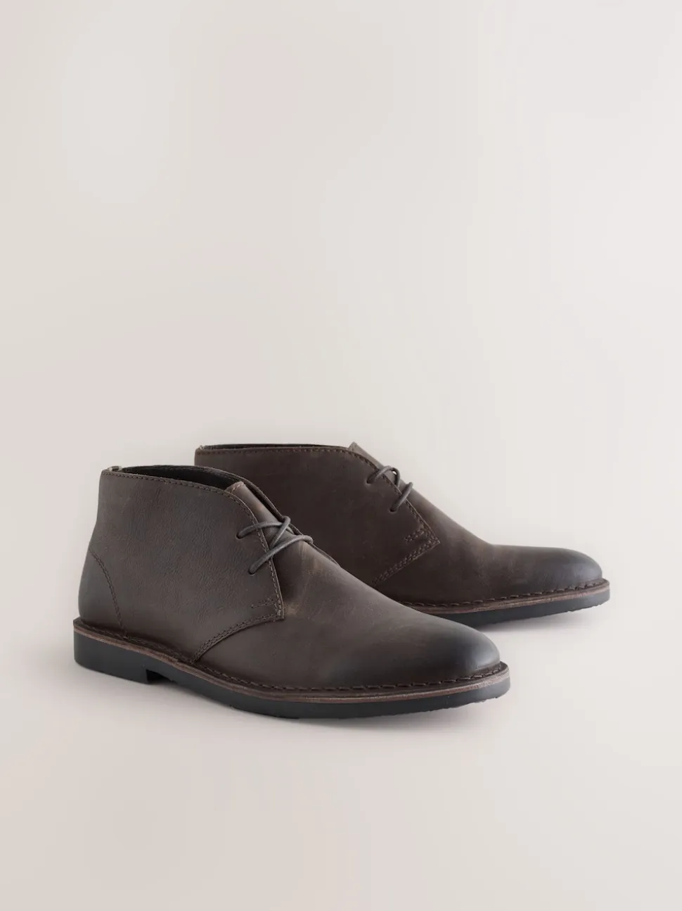 Marron - Bottines chukka en cuir