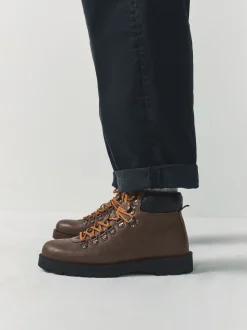 Marron - Bottines de randonnée en cuir