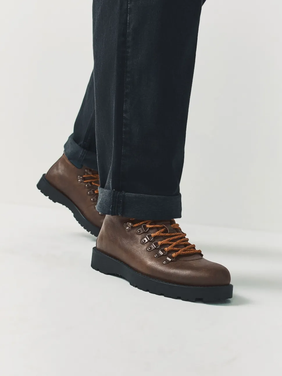 Marron - Bottines de randonnée en cuir