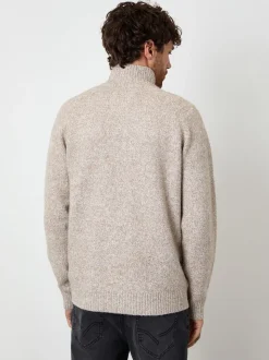 Marron - Cardigan Threadbare en maille boutonné à Col cheminée