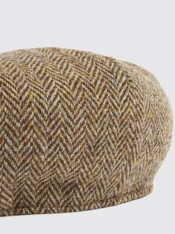 Marron - Casquette MOSS Harris en tweed à chevrons Baker Boy
