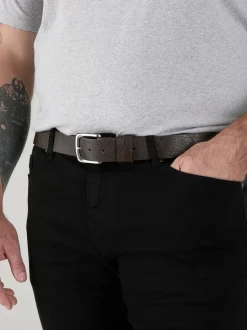 Marron - Ceinture D555 Gavin en Cuir véritable fabriqué à la main 3.7 Largeur cm