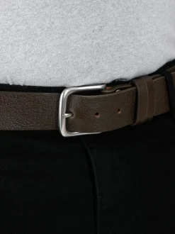 Marron - Ceinture D555 Gavin en Cuir véritable fabriqué à la main 3.7 Largeur cm