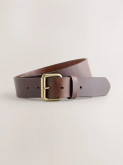 Marron - Ceinture décontractée en cuir avec boucle à rouleau