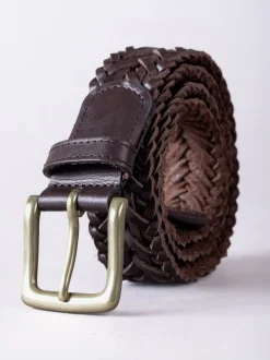 Marron - Ceinture Lakeland Howbeck en cuir tressée