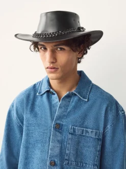 Marron - Chapeau de cow-boy en cuir