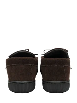 Marron - Chaussons Dunlop en daim à lacets