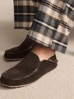 Marron - Chaussons mocassins Signature Kickdown en daim