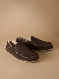 Marron - Chaussons mocassins Signature Kickdown en daim