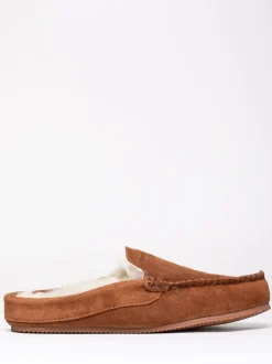 Marron - Chaussons style mocassins en peau de mouton Lakeland Leather