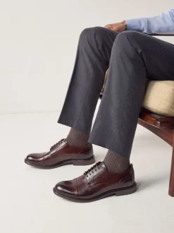 Marron - Chaussures à bout en cuir