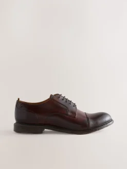 Marron - Chaussures à bout en cuir