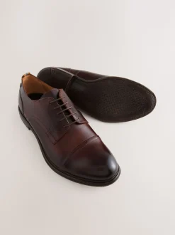 Marron - Chaussures à bout en cuir