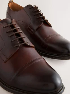 Marron - Chaussures à bout en cuir