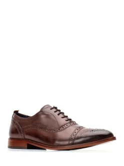 Marron - Chaussures Base London Cast Brogue délavées