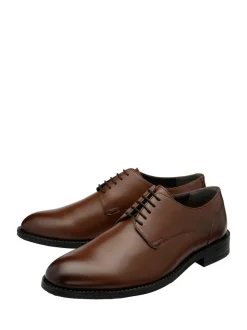 Marron - Chaussures derby Frank Wright à lacets en cuir