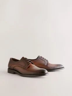 Marron - Chaussures Derby en cuir