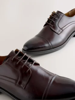 Marron - Chaussures Derby à embout