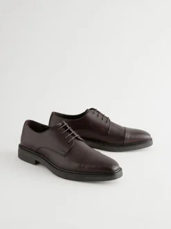 Marron - Chaussures en cuir à bout rapporté