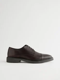 Marron - Chaussures en cuir à bout rapporté