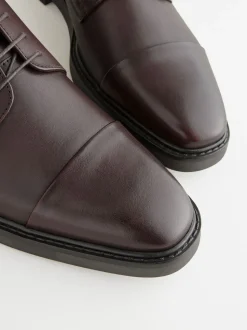 Marron - Chaussures en cuir à bout rapporté