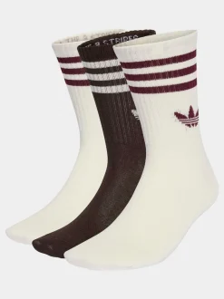 Marron - Col rond - adidas Originals 3-Rayures Chaussettes Col rond 3 paires