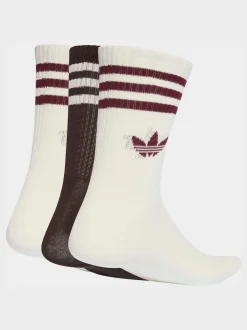 Marron - Col rond - adidas Originals 3-Rayures Chaussettes Col rond 3 paires