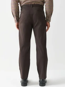 Marron - Coupe ample - Pantalon chino stretch