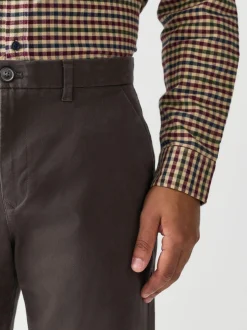 Marron - Coupe ample - Pantalon chino stretch