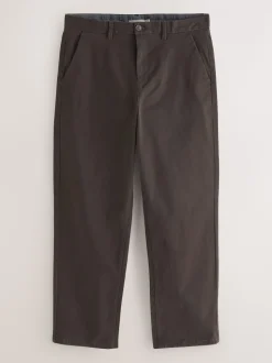Marron - Coupe ample - Pantalon chino stretch