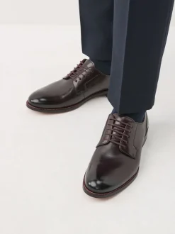 Marron - Coupe classique - Signature Leather Sole Derby Chaussures