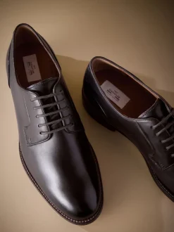 Marron - Coupe classique - Signature Leather Sole Derby Chaussures