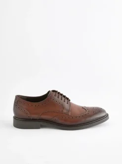 Marron - Coupe large - Chaussures Richelieu derby en cuir