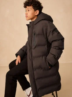 Marron - Doudoune imperméable à Gamme longue doublée de polaire (3-17ans)