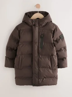 Marron - Doudoune imperméable à Gamme longue doublée de polaire (3-17ans)