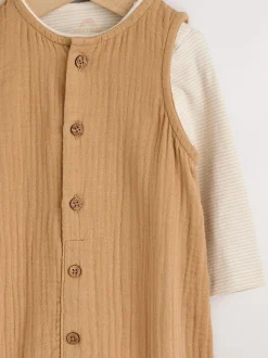 Marron - Ensemble salopette et body pour bébé (0mths-2yrs)