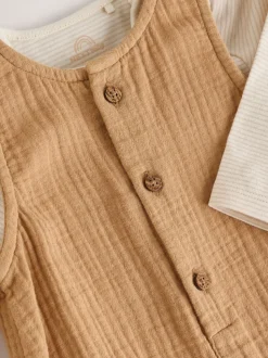 Marron - Ensemble salopette et body pour bébé (0mths-2yrs)