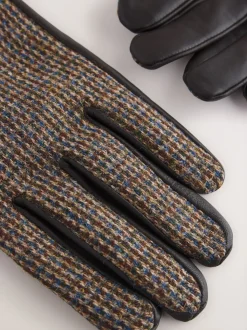Marron - Gants Harris Tweed et Cuir