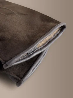 Marron - Gants Signature en daim