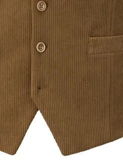 Marron - Gilet de costume Skopes Dorsey en velours côtelé