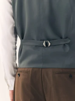 Marron - Gilet de costume en flanelle