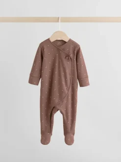Marron à imprimé petites fleurs - Combinaisons de nuit pour bébé 3 Pack (0-2ans)