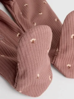 Marron à imprimé petites fleurs - Combinaisons de nuit pour bébé 3 Pack (0-2ans)