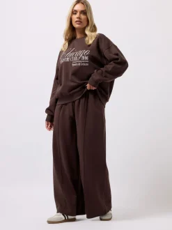 Marron - Jogging Yours Curve jambes larges