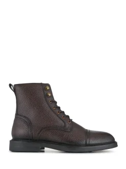 Marron - Jones Bootmaker Davide Bottes militaires Coupe large en cuir