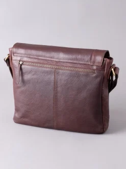 Marron - Lakeland Leather Large Keswick Leather Messenger Bag
