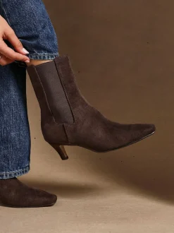 Marron - Linzi Bottes Ritual à talons chaton Chelsea